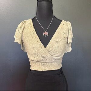 Women XS Green Cropped Shirt